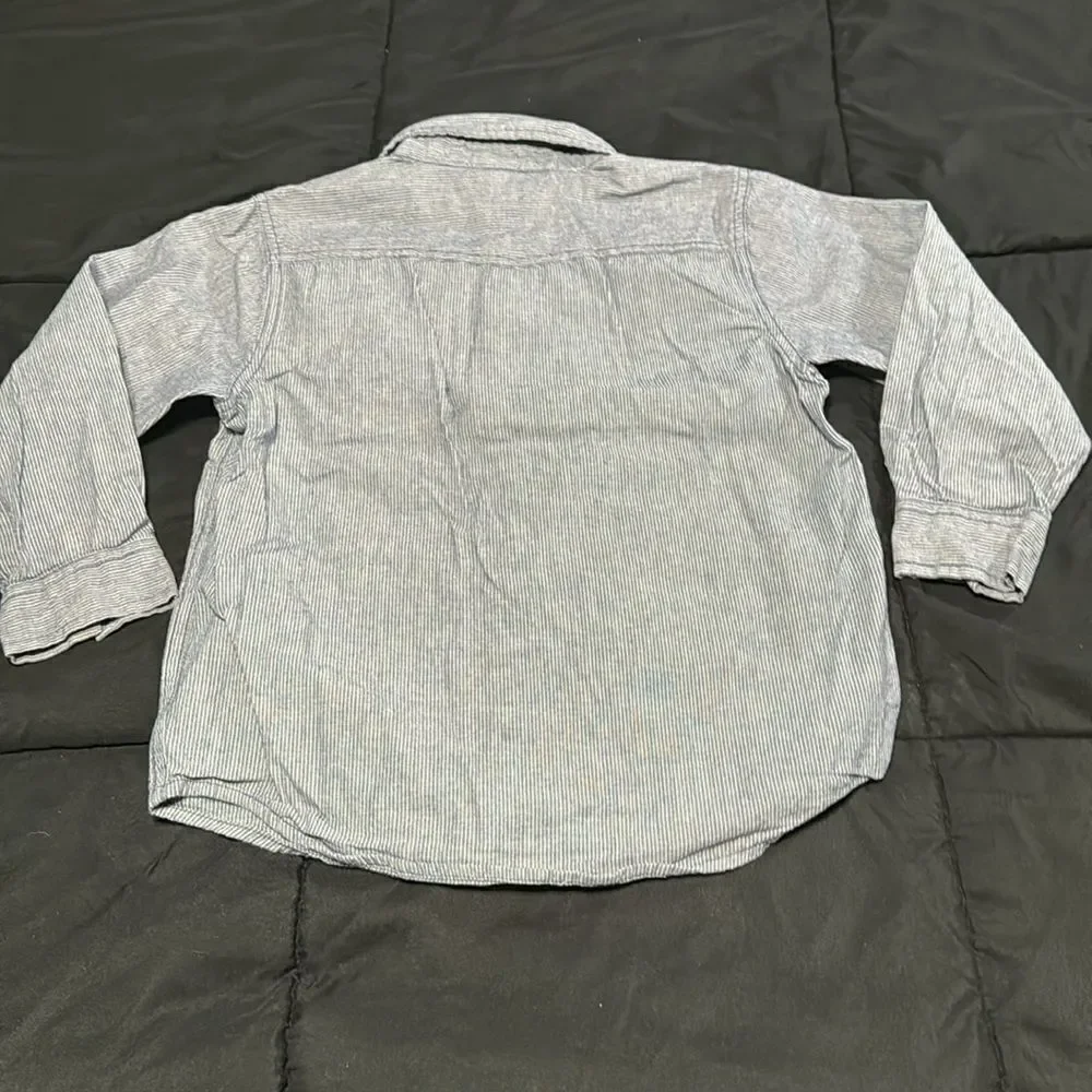 Gymboree Boys Blue/white stripe button down. Size S(5-6)